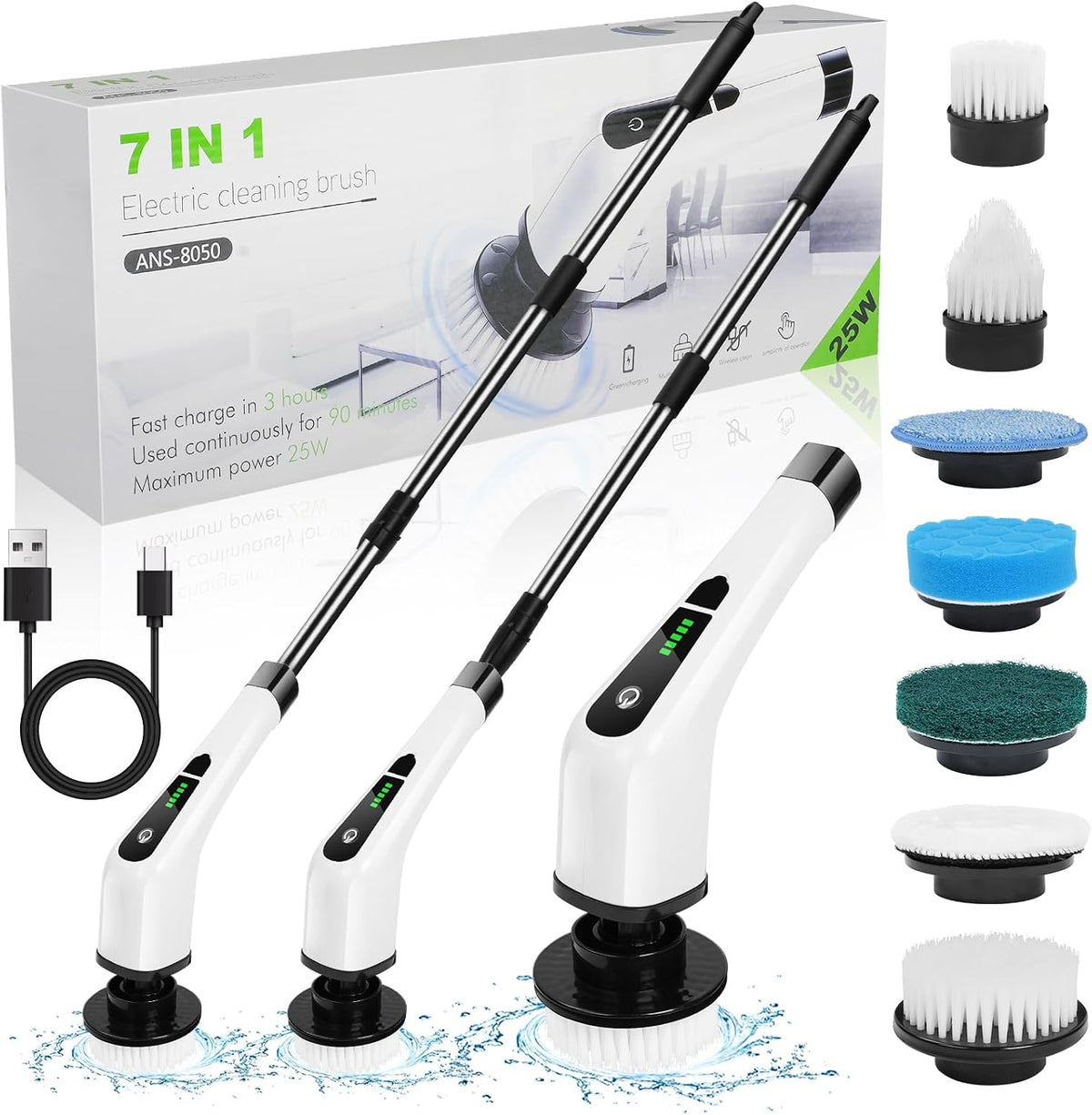 Cepillo de limpieza eléctrico multifunción